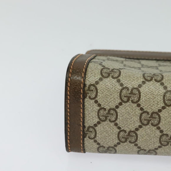 GUCCI GG Supreme Web Sherry Line Clutch Bag PVC Beige Red 89 01 001 Auth th5661