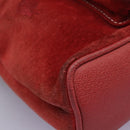 GUCCI Bamboo Backpack Suede Leather Red Gold 003 2852 0030 0 Auth th5663-17