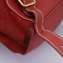 GUCCI Bamboo Backpack Suede Leather Red Gold 003 2852 0030 0 Auth th5663-19