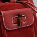 GUCCI Bamboo Backpack Suede Leather Red Gold 003 2852 0030 0 Auth th5663-21