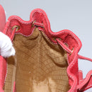 GUCCI Bamboo Backpack Suede Leather Red Gold 003 2852 0030 0 Auth th5663-27