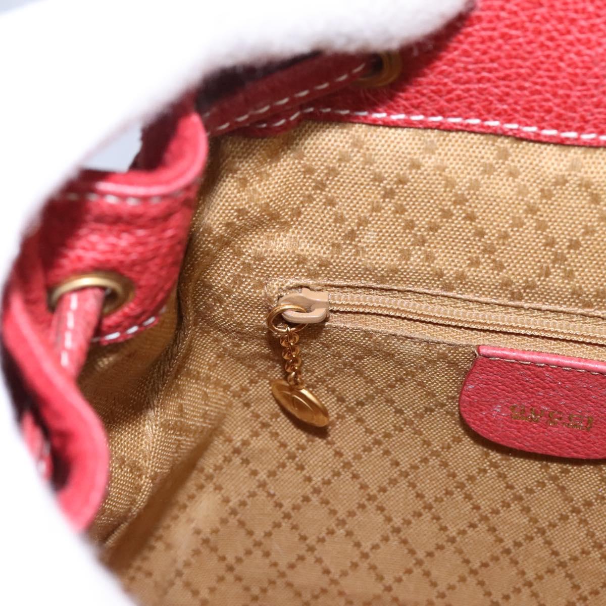 GUCCI Bamboo Backpack Suede Leather Red Gold 003 2852 0030 0  display picture 1