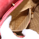 GUCCI Bamboo Backpack Suede Leather Red Gold 003 2852 0030 0 Auth th5663-29