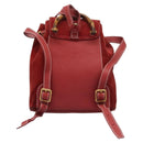 GUCCI Bamboo Backpack Suede Leather Red Gold 003 2852 0030 0 Auth th5663-2