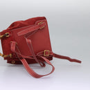 GUCCI Bamboo Backpack Suede Leather Red Gold 003 2852 0030 0 Auth th5663-8