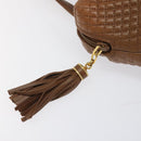 BALLY Quilted Hand Bag Leather Brown Gold Auth th5678-18