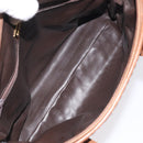 BALLY Quilted Hand Bag Leather Brown Gold Auth th5678-10
