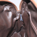 BALLY Quilted Hand Bag Leather Brown Gold Auth th5678-21