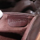 BALLY Quilted Hand Bag Leather Brown Gold Auth th5678-11