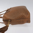 BALLY Quilted Hand Bag Leather Brown Gold Auth th5678-4