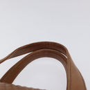 BALLY Quilted Hand Bag Leather Brown Gold Auth th5678-8