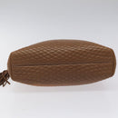 BALLY Quilted Hand Bag Leather Brown Gold Auth th5678-5