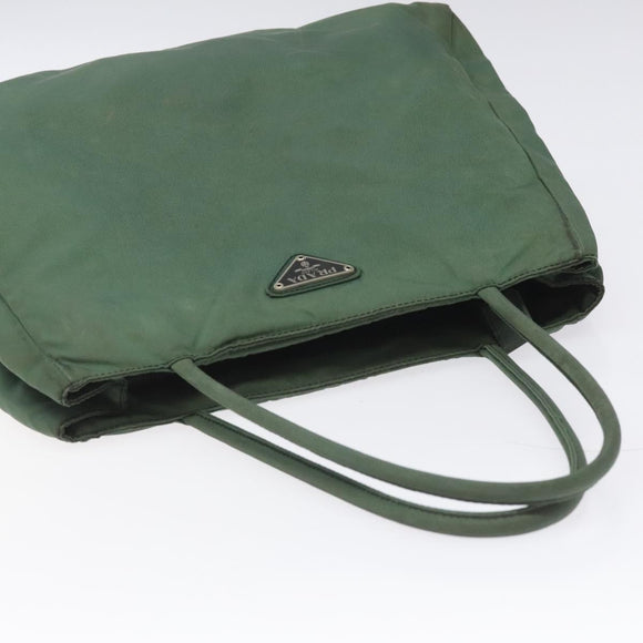 PRADA Hand Bag Nylon Khaki Auth th5681