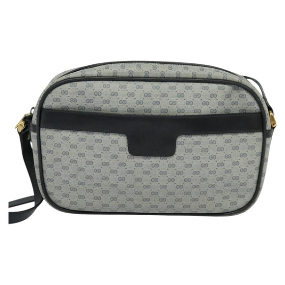 GUCCI Micro GG Supreme Shoulder Bag PVC Navy Gold 001 904 0439 Auth th5693