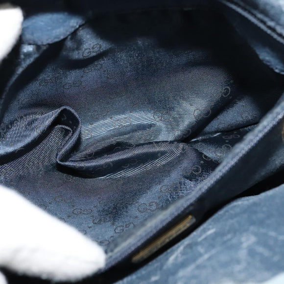 GUCCI Micro GG Supreme Shoulder Bag PVC Navy Gold 001 904 0439 Auth th5693