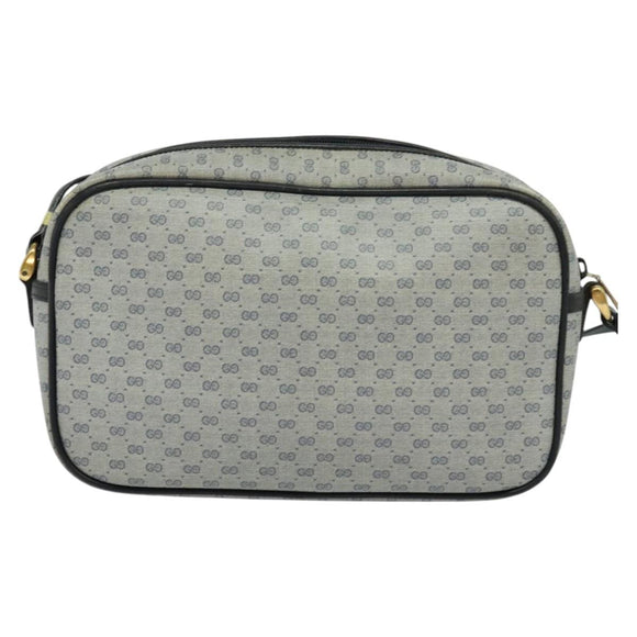 GUCCI Micro GG Supreme Shoulder Bag PVC Navy Gold 001 904 0439 Auth th5693