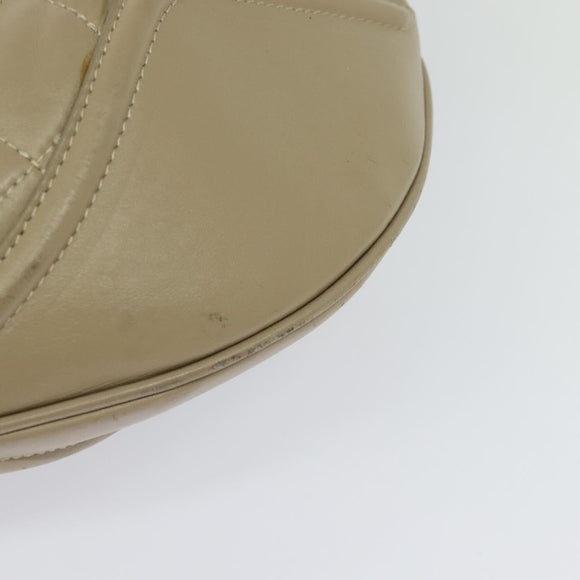 BURBERRY Shoulder Bag Leather Beige Gold Auth th5697