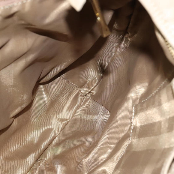 BURBERRY Shoulder Bag Leather Beige Gold Auth th5697