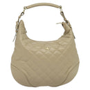 BURBERRY Shoulder Bag Leather Beige Gold Auth th5697-13