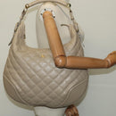 BURBERRY Shoulder Bag Leather Beige Gold Auth th5697-23