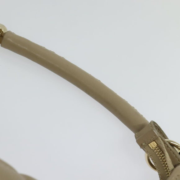 BURBERRY Shoulder Bag Leather Beige Gold Auth th5697