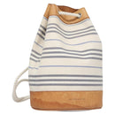 BURBERRY Backpack Canvas White Brown Auth th5698-1