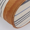 BURBERRY Backpack Canvas White Brown Auth th5698-9