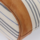 BURBERRY Backpack Canvas White Brown Auth th5698-16