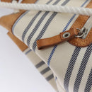 BURBERRY Backpack Canvas White Brown Auth th5698-17