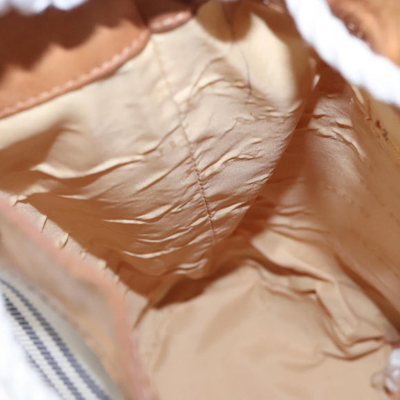 BURBERRY Backpack Canvas White Brown Auth th5698