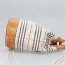 BURBERRY Backpack Canvas White Brown Auth th5698-3