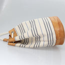 BURBERRY Backpack Canvas White Brown Auth th5698-4