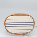 BURBERRY Backpack Canvas White Brown Auth th5698-5