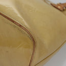 LOUIS VUITTON Monogram Vernis Houston Hand Bag Beige M91004 LV Auth th5702-16