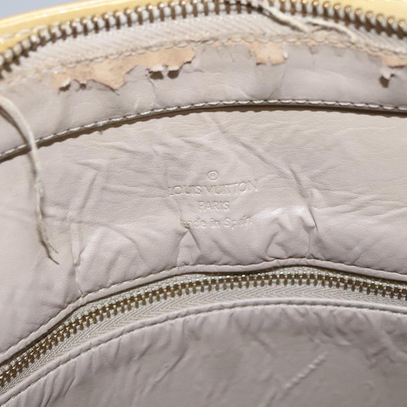 LOUIS VUITTON Monogram Vernis Houston Hand Bag Beige M91004 LV Auth th5702