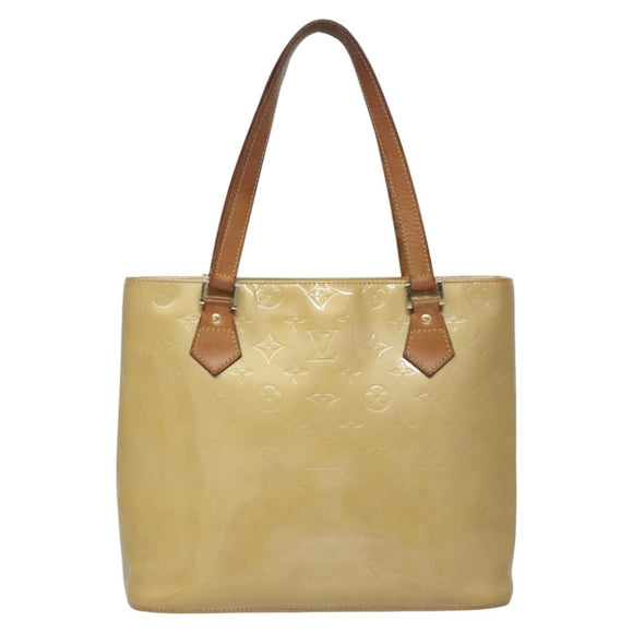 LOUIS VUITTON Monogram Vernis Houston Hand Bag Beige M91004 LV Auth th5702