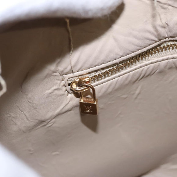 LOUIS VUITTON Monogram Vernis Houston Hand Bag Beige M91004 LV Auth th5702