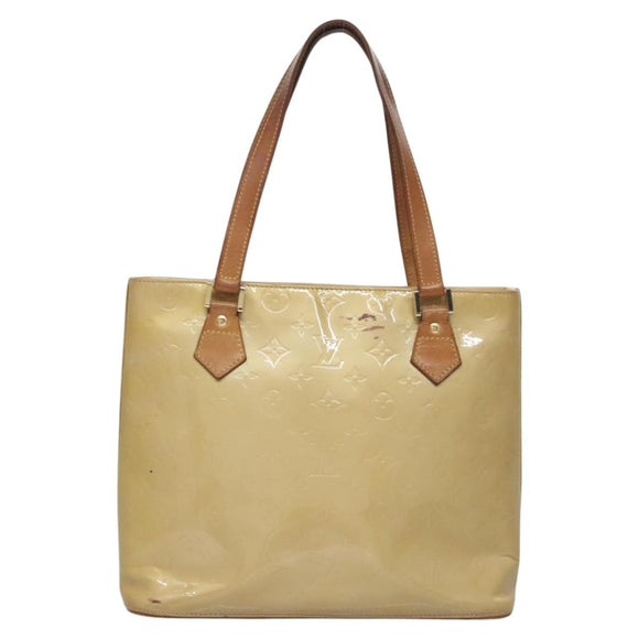 LOUIS VUITTON Monogram Vernis Houston Hand Bag Beige M91004 LV Auth th5702