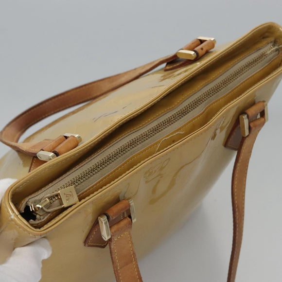 LOUIS VUITTON Monogram Vernis Houston Hand Bag Beige M91004 LV Auth th5702