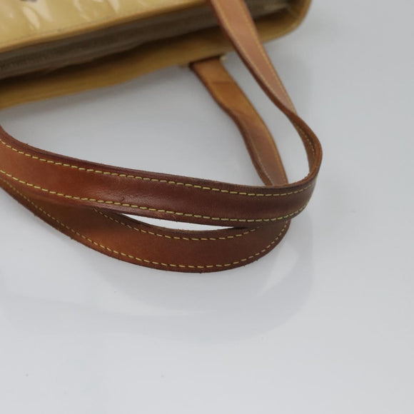 LOUIS VUITTON Monogram Vernis Houston Hand Bag Beige M91004 LV Auth th5702