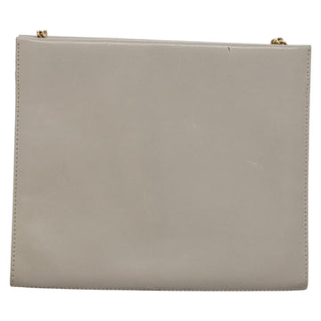 Salvatore Ferragamo Chain Shoulder Bag Leather Beige Gold Auth th5704 - 0