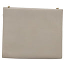Salvatore Ferragamo Chain Shoulder Bag Leather Beige Gold Auth th5704-2