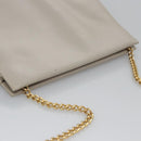 Salvatore Ferragamo Chain Shoulder Bag Leather Beige Gold Auth th5704-6
