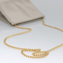 Salvatore Ferragamo Chain Shoulder Bag Leather Beige Gold Auth th5704-7