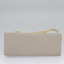 Salvatore Ferragamo Chain Shoulder Bag Leather Beige Gold Auth th5704-5