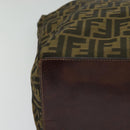 FENDI Zucca Canvas Hand Bag Brown Black Auth th5711-9