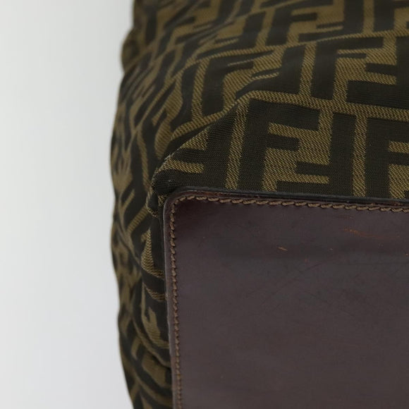 FENDI Zucca Canvas Hand Bag Brown Black Auth th5711
