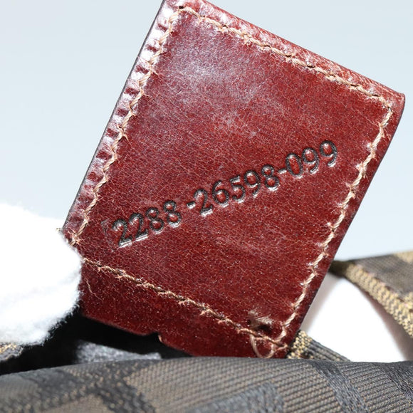 FENDI Zucca Canvas Hand Bag Brown Black Auth th5711