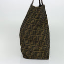 FENDI Zucca Canvas Hand Bag Brown Black Auth th5711-3