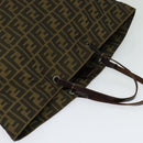 FENDI Zucca Canvas Hand Bag Brown Black Auth th5711-6